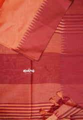 Peach - Tansui silk plain body with temple border