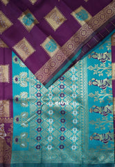 Jamun Purple - Thendral - Kanchi Art Silk Saree with Traditional Dancer Border and Buttas - Perfect for Wedding Functions