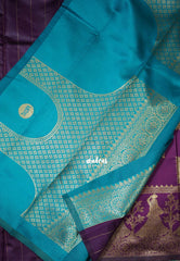 Jamun Purple - Thendral - Kanchi Art Silk Saree with Traditional Dancer Border and Buttas - Perfect for Wedding Functions