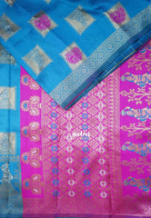 Ananda Blue - Thendral - Kanchi Art Silk Saree with Traditional Dancer Border and Buttas - Perfect for Wedding Functions