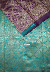 Jamun Purple-D3 - Thendral - Kanchi Art Silk Saree with Flower Border and Buttas - Perfect for Festive Wear