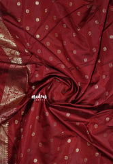 Turmeric Orange - Thendral - Kanchi semi silk buttas body rettapetta border