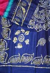 Rani Pink - Uniform sarees Malgudi printed silk with batik prints