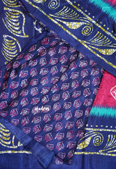 Rani Pink - Uniform sarees Malgudi printed silk with batik prints