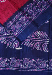 Rani Pink - Uniform sarees Malgudi printed silk with batik prints