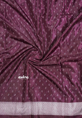 Wine purple - Uniform sarees Malgudi printed silk small prints