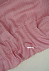 Misty Pink - Jute Tussar Silk Saree Kattam in Body with Plain Border - Perfect for Festive Wear
