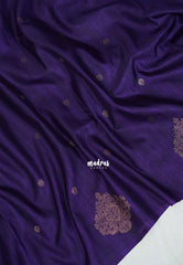 Royal Purple - Vadhanam - Jute Tussar Silk Saree with Buttas and Rich Pallu - Best for Office Wear | Casual Wear