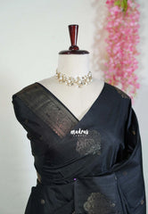 Olive Sage Green - Vadhanam - Jute Tussar Silk Saree with Buttas and Rich Pallu - Best for Office Wear | Casual Wear