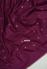 Mulberry Purple - Jute Tussar Silk Saree with Stripes Texture and Tissue Blouse - Best for Office Wear | Casual Wear