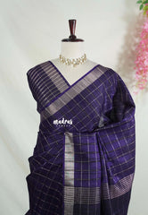Dark Jamun Purple - Vadhanam - 120 count Jute Tussar Silk Saree with Tissue Border - Best for Office Wear | Casual Wear