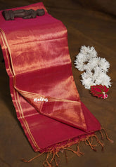 Dual Shade Copper and Pink - Vani Bhojan - Soft Tissue khadi - Perfect for Haldi / Mehendi / reception