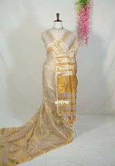 Sandal Gold - Vani Bhojan - Soft Tissue khadi - Perfect for Haldi / Mehendi / Reception
