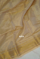 (PRE-BOOKING) Sandal Gold - Vani Bhojan - Soft Tissue khadi - Perfect for Haldi / Mehendi / Reception