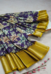 Royal Jamun Purple Glow - Light weight Vasundra printed silk