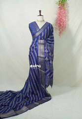 MS Amma Blue - Premium Vasundra Printed Silk with Kodi Prints and Zari Border - Best for Casual Wear