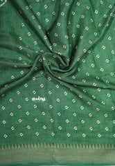Seafoam Green - Light weight Vasundra Printed Silk with Kantha Stich Weaving with Zari Border - Best for Small Functions