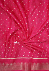 Queen's Pink - Light weight Vasundra Printed Silk with Kantha Stich Weaving with Zari Border - Best for Small Functions