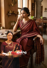Deep Maroon - Vintage Gadwal silkcotton - Jyothika inspired color