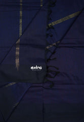 Rosewood Pink with Blue - Vintage Gadwal Silk Cotton with Temple Border - Best for Small Functions