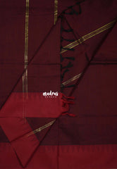 Cobalt Blue with Maroon - Vintage Gadwal Silk Cotton with Temple Border - Best for Small Functions