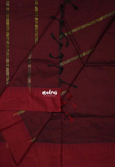 Midnight Green with Maroon - Vintage Gadwal Silk Cotton with Temple Border - Best for Small Functions