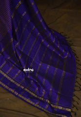 Royal Violet - Vintage gadwal silk cotton plain body multi chain boder with pichwai blouse combo