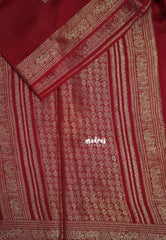 Reddish Maroon - Durga - Banarasi Premium Viscose Silk with Yaanai, Mayil Border and Mayil Buttas - Best for Pooja Functions | Diwali Festive