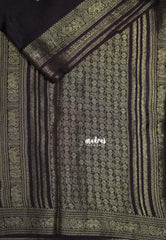 Coffee Podi Brown - Durga - Banarasi Premium Viscose Silk with Yaanai, Mayil Border and Mayil Buttas - Best for Pooja Functions | Diwali Festive