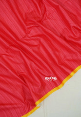 Peach Red - Yamini Paper Silk Grooves with Stripes in Body - Perfect Office Wear | Casual Wear