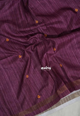 Mulberry Purple - Yamini Paper Silk Saree with Kalamkari Printed Pallu and Blouse - Workwear Classic | Casual Wear
