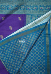 Royal Purple - Yamini Paper Silk Traditional Border with Printed Elephant Buttas - Perfect Office Wear | Casual Wear
