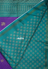 Lavender Purple - Yamini Paper Silk Small Border with Printed Peacock Buttas - Perfect Office Wear | Casual Wear