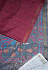 Beet Pink - Yamini Paper Silk with Kalamkari Pallu and Blouse - Perfect Office Wear | Casual Wear