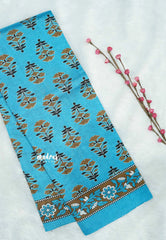 Ananda blue - Zara Malgudi Fusion printed silk