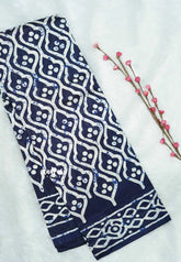 Deep blue - Zara Malgudi Fusion printed silk