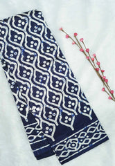 Deep blue - Zara Malgudi Fusion printed silk