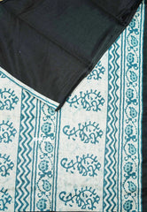 Black - Zara Malgudi Fusion printed silk