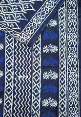 Deep blue - Zara Malgudi Fusion printed silk