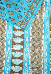 Ananda blue - Zara Malgudi Fusion printed silk