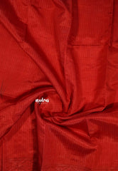 White with Red - Zara Malgudi printed silk with Stripes