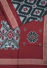 Zara Malgudi Fusion printed silk Ikkat prints - Black