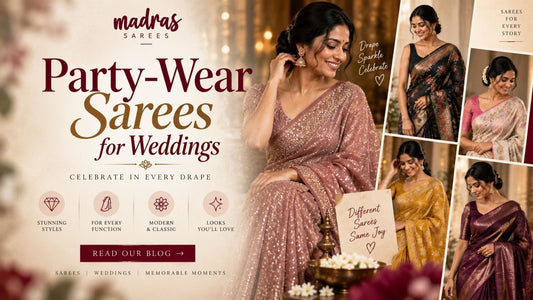 party wear saree for weddings