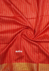 Half white - 100 count Khadi linen golden zari border