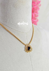 Premium 1 Gram Gold polish AD Stone Trendy New Design Short Necklace with Heart with Purple Stone