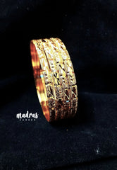Premium 1 Gram Gold Polish Traditional Bangle with New Trendy Design (Set of 4)