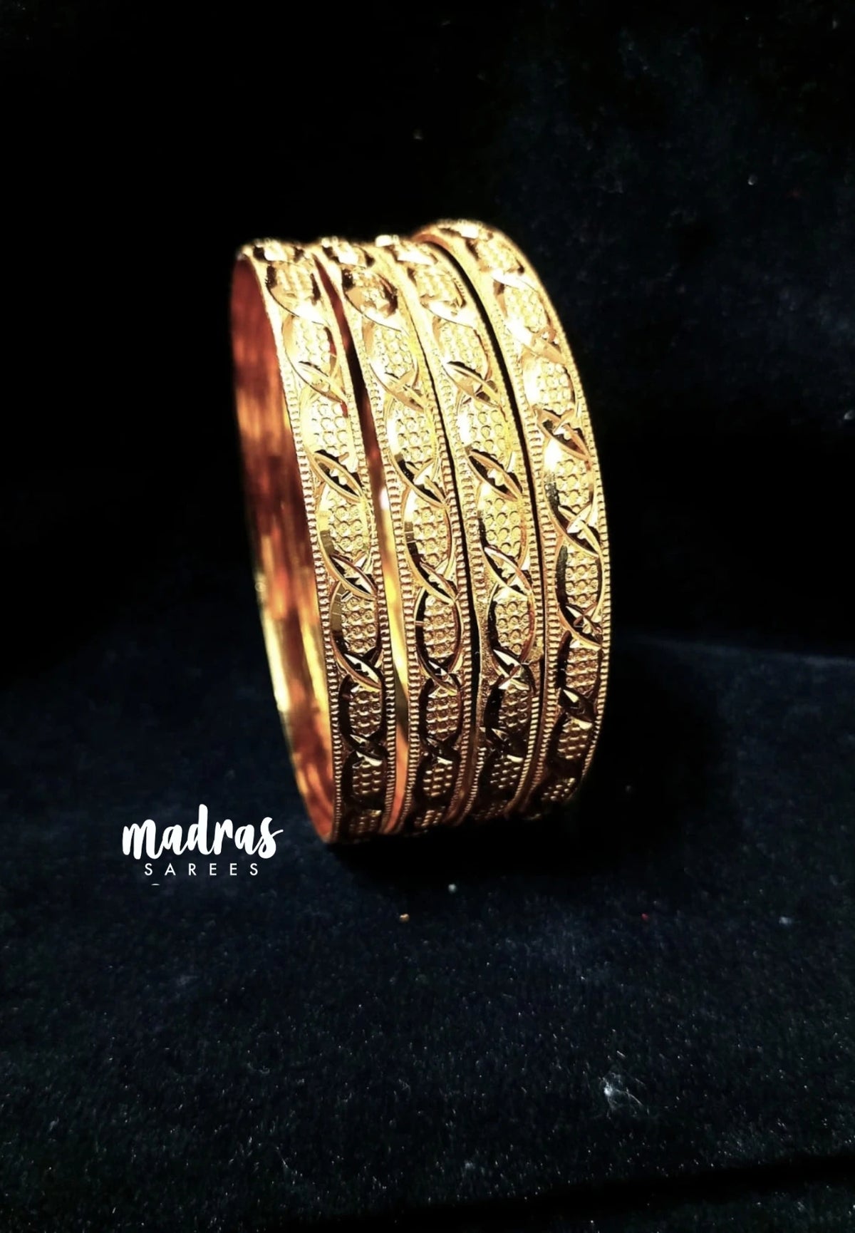 Premium 1 Gram Gold Polish Traditional Bangle with New Trendy Design (Set of 4)