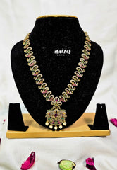 Premium 1 Gram Gold polish AD Stone Trendy New Design Peacock Pendent Necklace