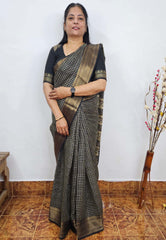 Saraswathi Printed silk Black