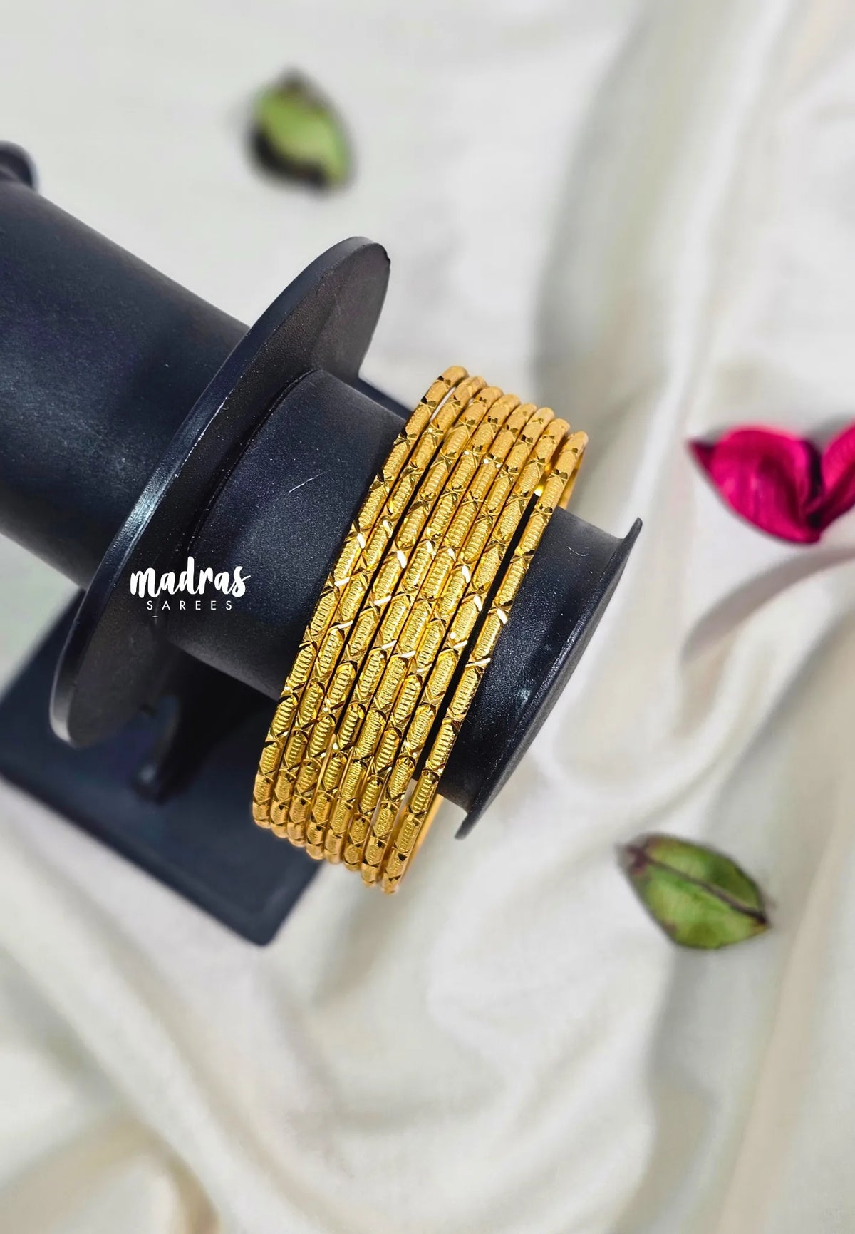 Premium 1 Gram Gold Polish Traditional Bangle with New Trendy Design Size 2.8 (Set of 8)